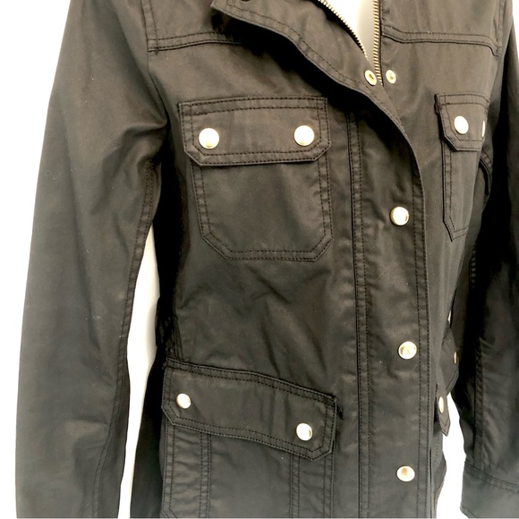 J CREW Black Cotton Relaxed Boyfriend Field Utility Jacket - Picture 4 of 11